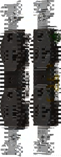 Straight Blade Duplex Receptacle: NEMA 5-20R, 20 Amps, Self-Grounding